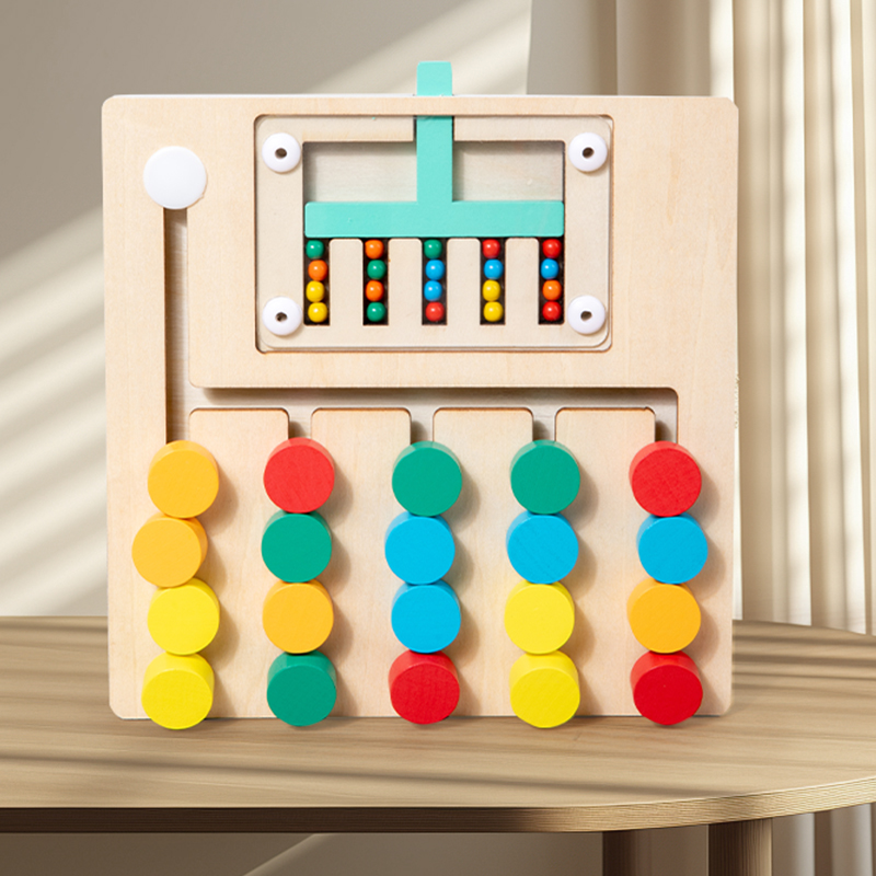 Vier Kleuren Lopen Dubbelzijdig Spel Schaken, Kinderen Logisch Denken Training, Montessori Vroege Educatie Puzzel Speelgoed Voor U