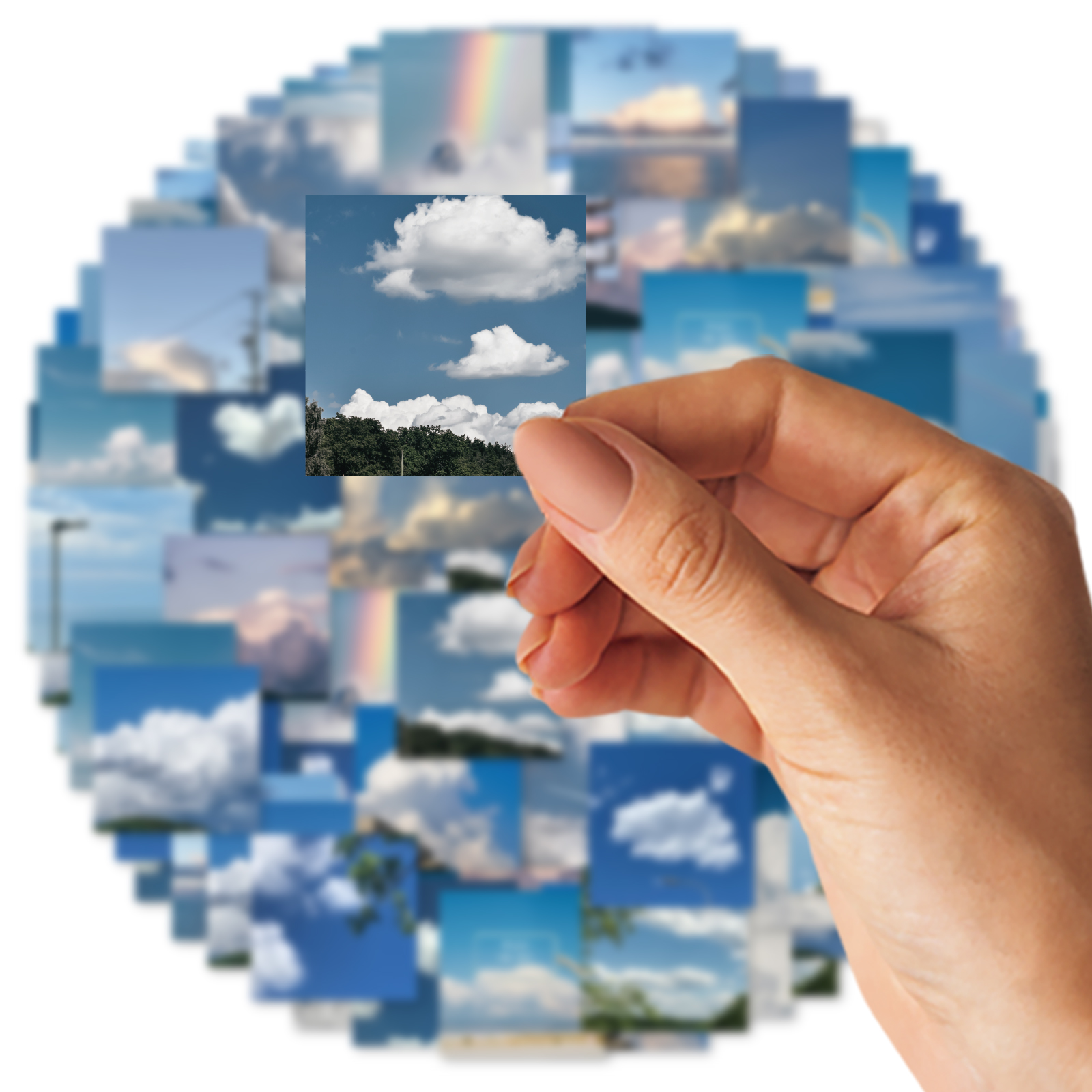 46 個青空白い雲風景落書きステッカー装飾ノートブック水カップギタースーツケースクラシックおもちゃスクラップブックデカール