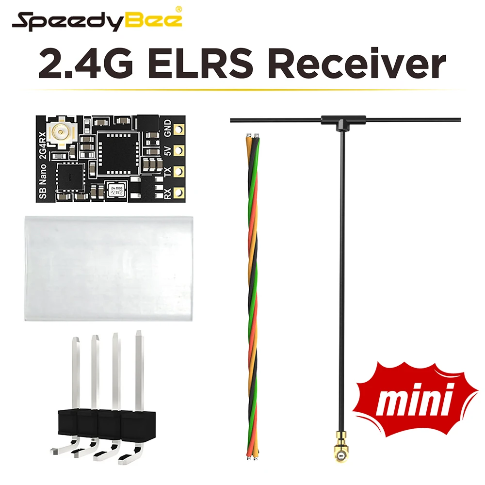 Receptor SpeedyBee Nano 2.4G ExpressLRS ELRS para drones FPV Freestyle de longo alcance