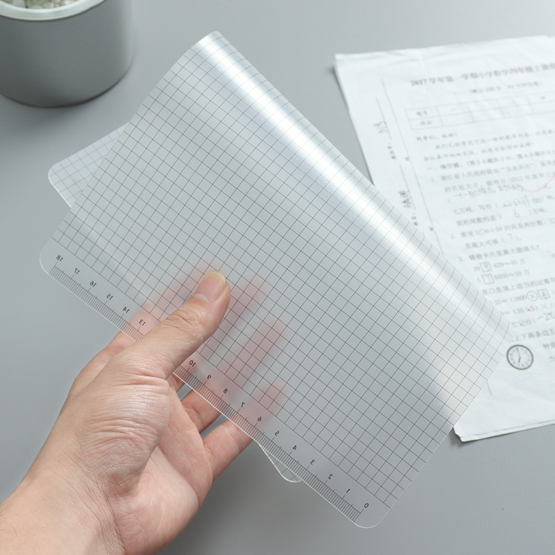 Transparent Ruler Board A4 B5 Students Writing Desk Pad PVC Grid Sewing Cutting Mats Drawing Clipboard Measuring Supplies