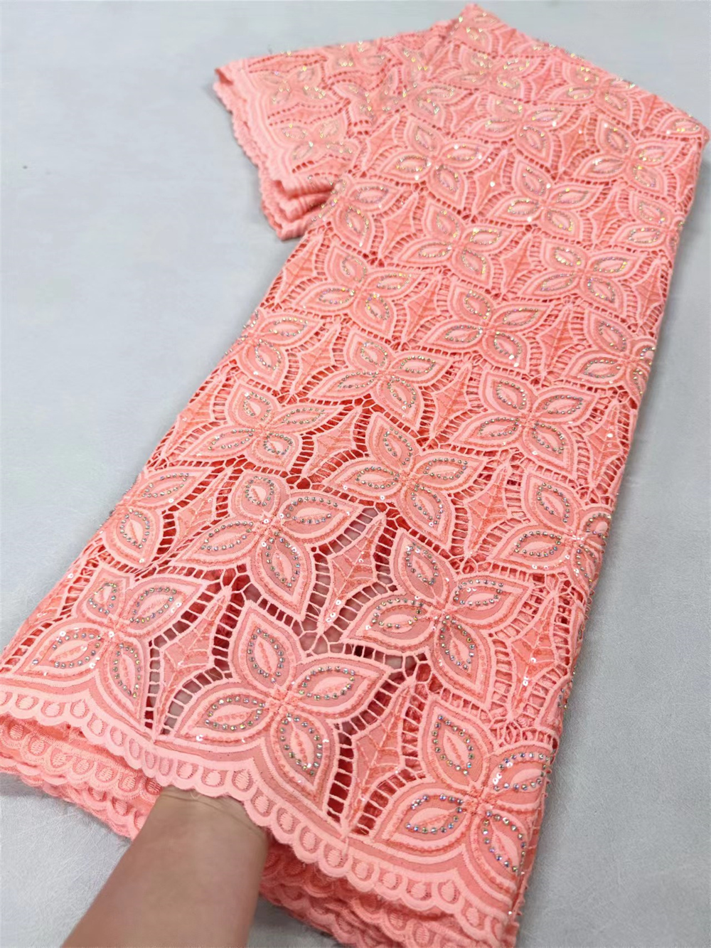 5 jardas 2024 de alta qualidade tecido renda africana chiffon suíço voile renda com pedras tule nigeriano lantejoulas popular estilo dubai