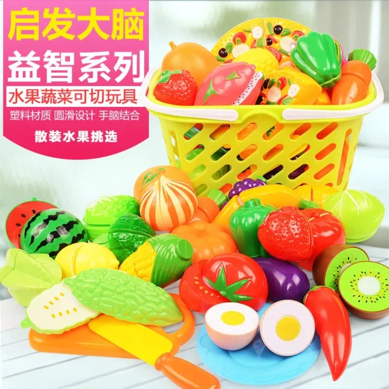 Casa de juego de rol para niños, juguete para cortar frutas, simulación de verduras de plástico, comida, cocina, juguetes educativos para bebés y niños