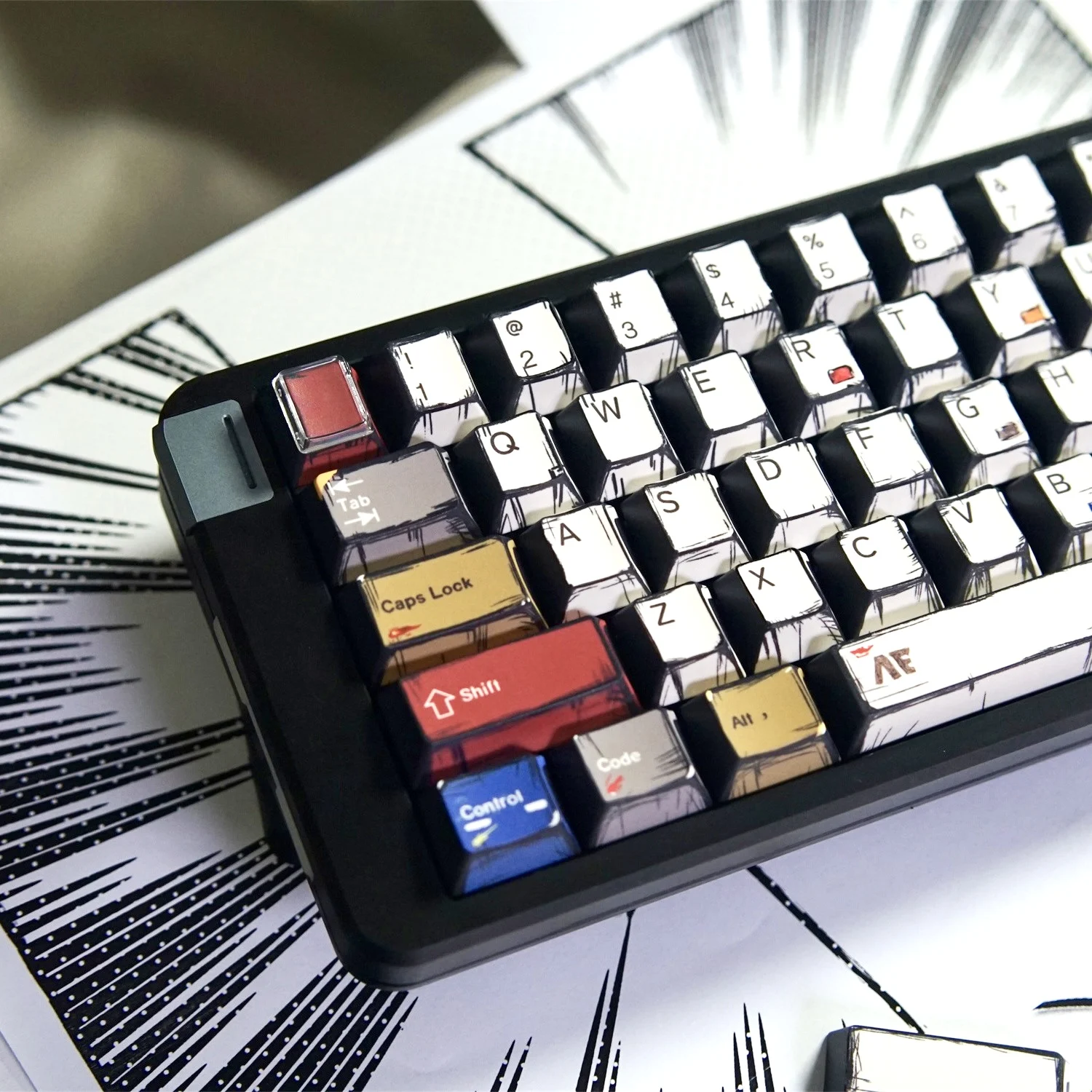Колпачки для клавиш PBT в стиле комиксов Cherry Profile Полный набор 141-клавишных колпачков для клавиш Подходящие переключатели Cherry MX для механической клавиатуры