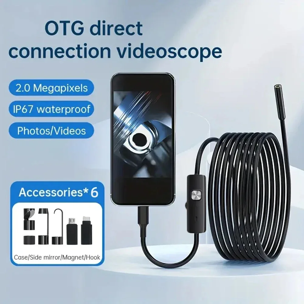 2MP 1080P 8 мм двойной объектив для iPhone ISO OTG USB эндоскопическая камера CMOS бороскоп осмотр отоскоп цифровой микроскоп