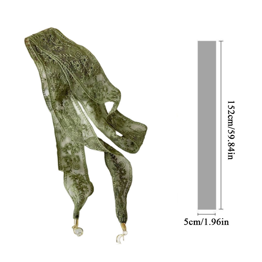 レースリボンヘアスカーフ、編み込みヘッドバンド、ヘアアクセサリー、エスニック刺繍バッグ、ロングネックスカーフ、リボンサンハットレーストリムf、new