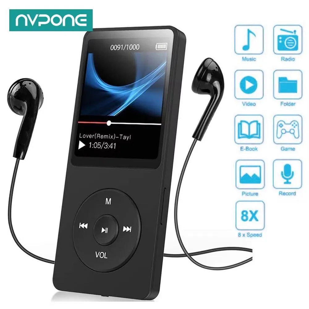 Reproductor de música Bluetooth MP4 MP3 sin pérdidas pantalla TFT LCD Walkman E-book compatible con tarjeta TF grabadora de Audio reproductor de MP3 de sonido sin pérdidas