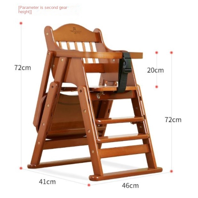 Silla de comedor de haya para bebé, silla de madera maciza para bebé, mesa de comedor para niños, mesa de comedor para el hogar, silla multifuncional plegable 2024