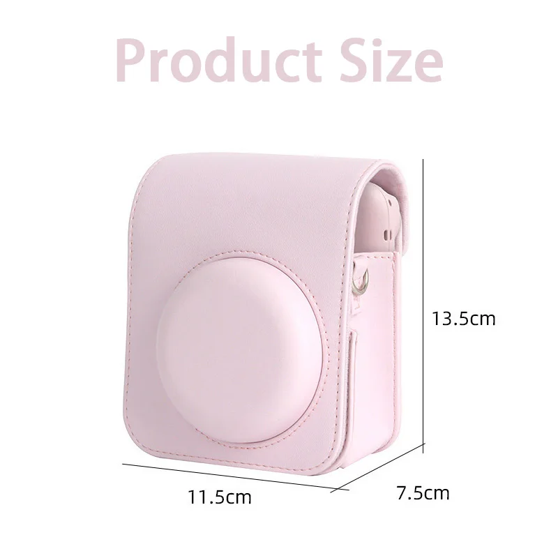 PUレザーソフト保護ケース Instax Mini 12 カメラ用 ショルダーストラップ付き 富士フイルムフィルムカメラトラベルバッグ