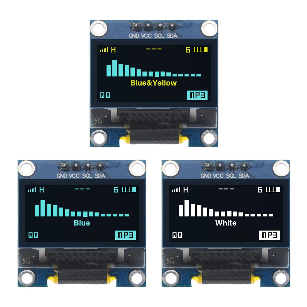 0,96 pulgadas OLED SSD1306 blanco/azul/amarillo 128X64 IIC I2C módulo de pantalla serie 12864 placa de pantalla LCD para Arduino
