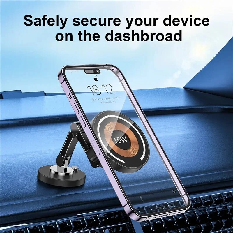 Magnetische Auto Drahtlose Ladegerät Stehen Magnet Auto Halterung Schnelle Ladestation Telefon Halter Halterung Für Macsfae iPhone 15 14 13 12
