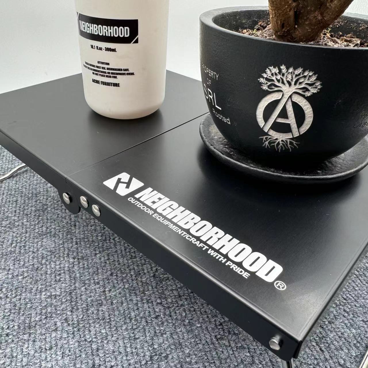 Mesa plegable ligera de aleación de aluminio para exteriores, mesa ultraligera para acampar y senderismo, color negro, NBHD