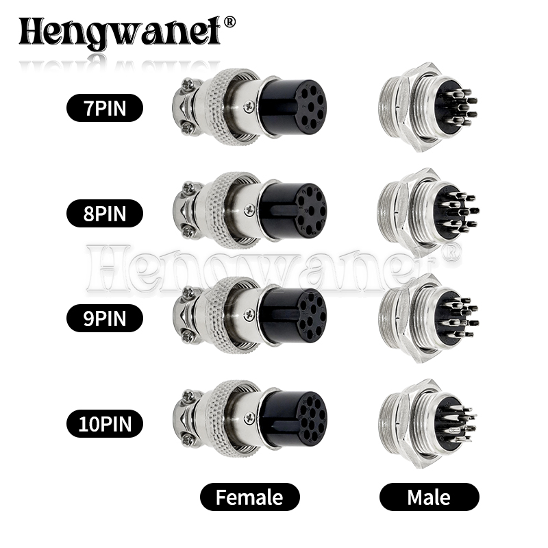 GX12 GX16 GX20 2 3 4 5 6 7 8 9 10 Pin Connector Male Female Butting Wire Cable Circular Aviation Socket Plug