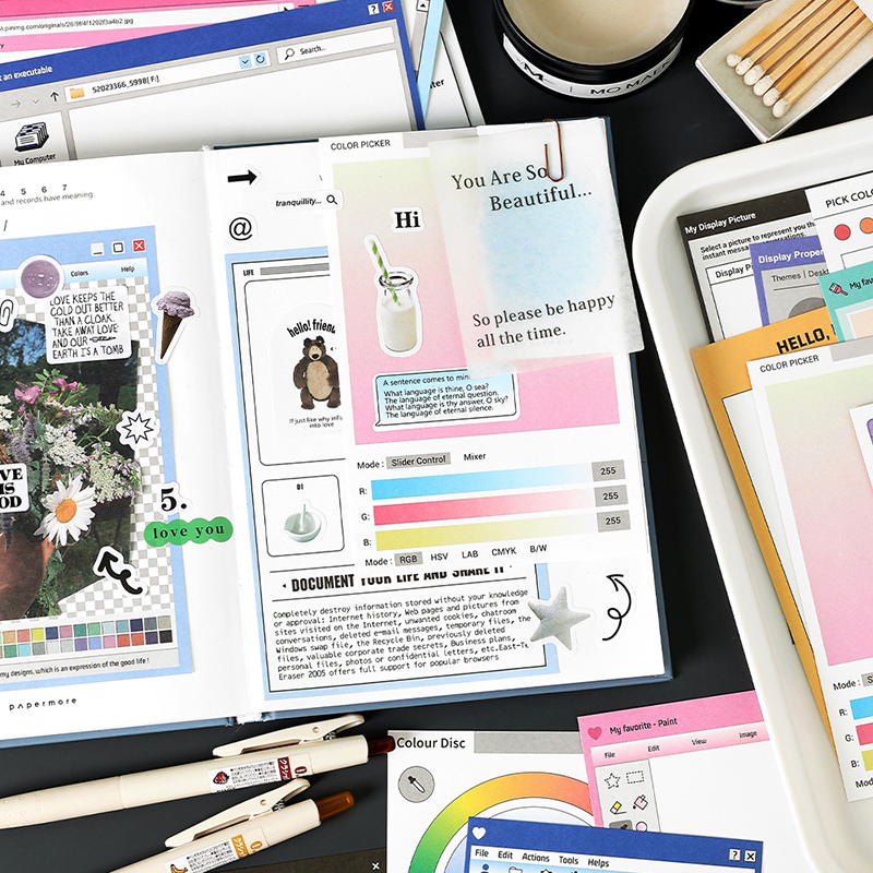 30 Uds. De Material de Collage Ins, papel DIY, decoración de tarjetas, sesión fotográfica de ídolo, álbum de recortes, diario, papel de fondo, papelería Kawaii