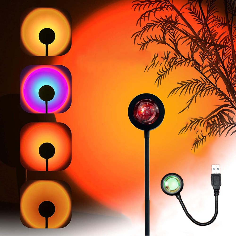 Projecteur de veilleuse USB LED, lampe d'ambiance murale, lumière de festival, décoration de chambre à coucher, escales de lampe