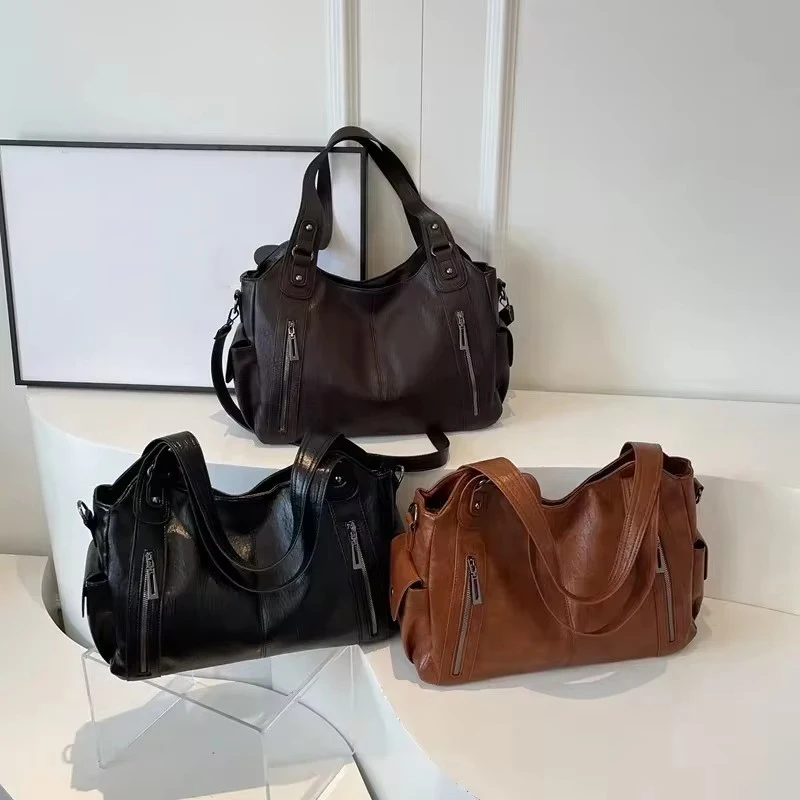 Bolsa de ombro com compartimento interno macio, alta qualidade, cores contrastantes, bolsa crossbody para mulheres, moda, bolsas de couro pu