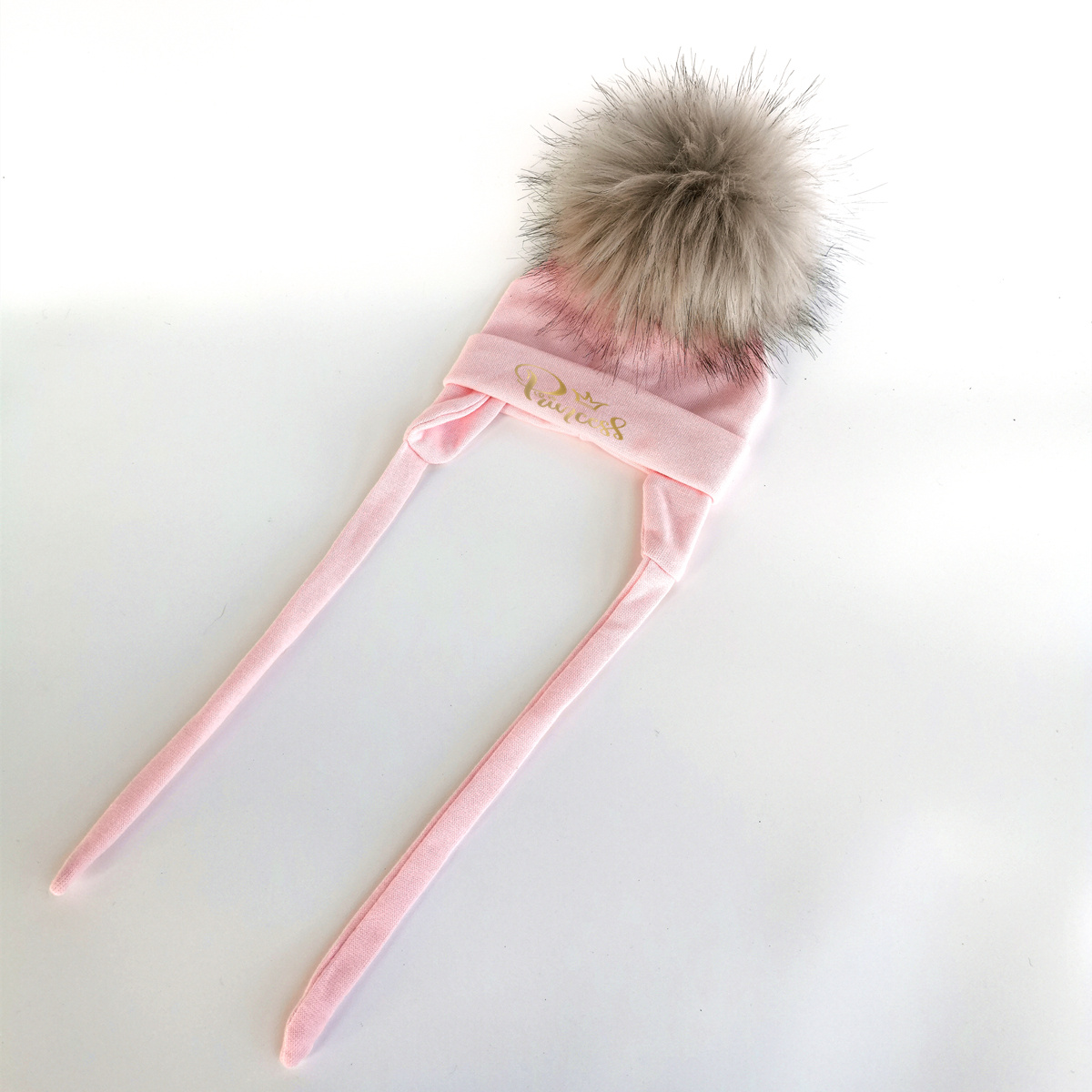 Gorro de algodón para bebé recién nacido, gorro con letras de princesa, príncipe, orejera, orejera, cuerda, Invierno