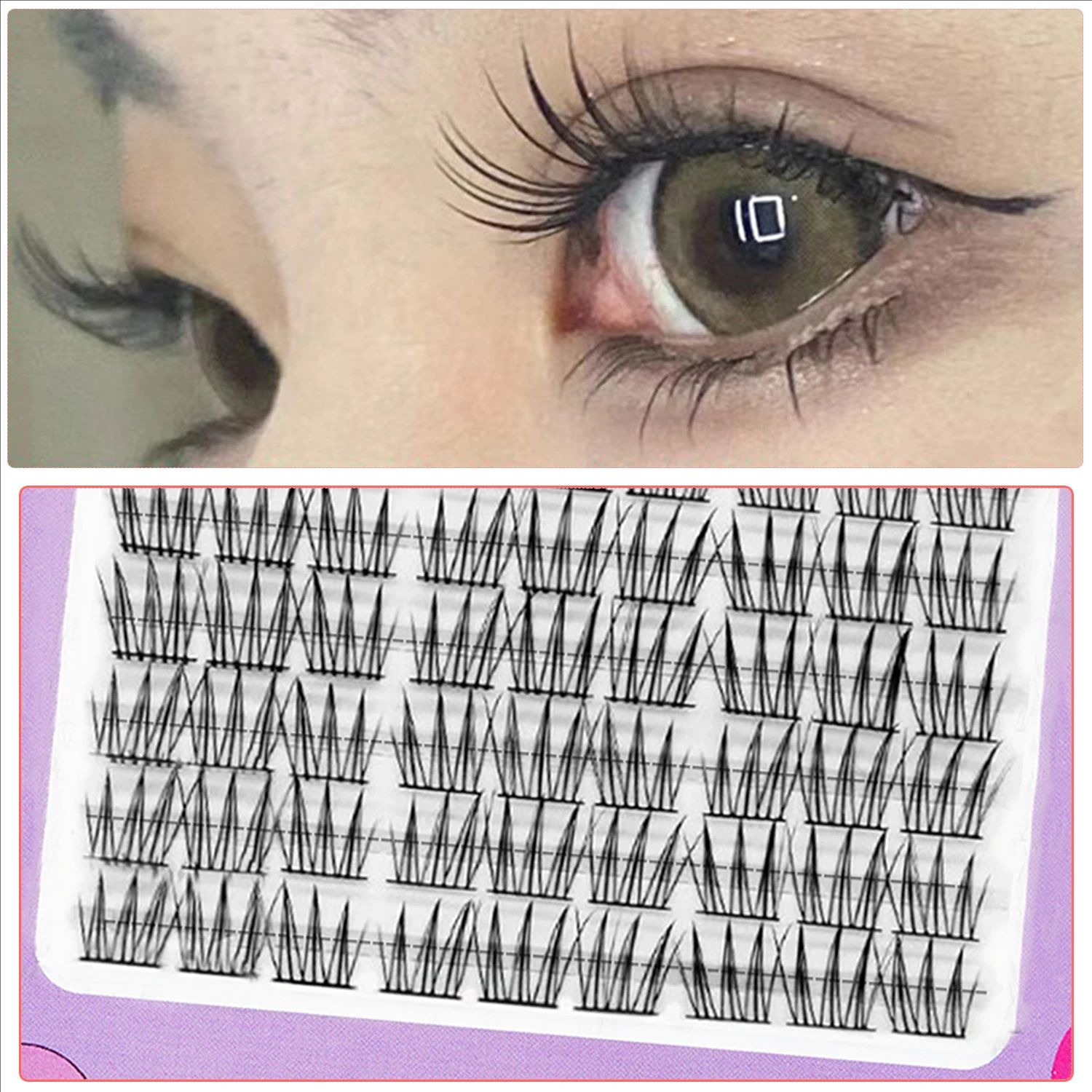 MJ 90duo สาวกลุ่ม Eye ธรรมชาติ Trilogy การ์ตูนขนตาปลอม,นุ่มและ Light, เดี่ยวคลัสเตอร์ DIY ขนตา