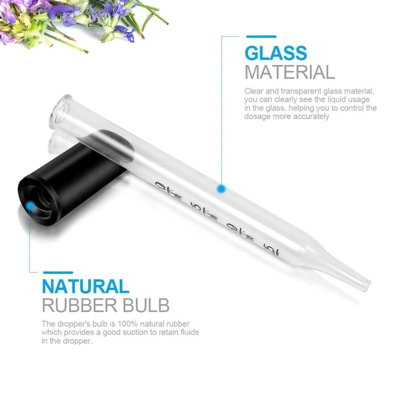Ống nhỏ giọt chất lỏng thủy tinh 1 Pipet nhỏ giọt tinh dầu Ống nhỏ giọt vết bẩn thủy tinh