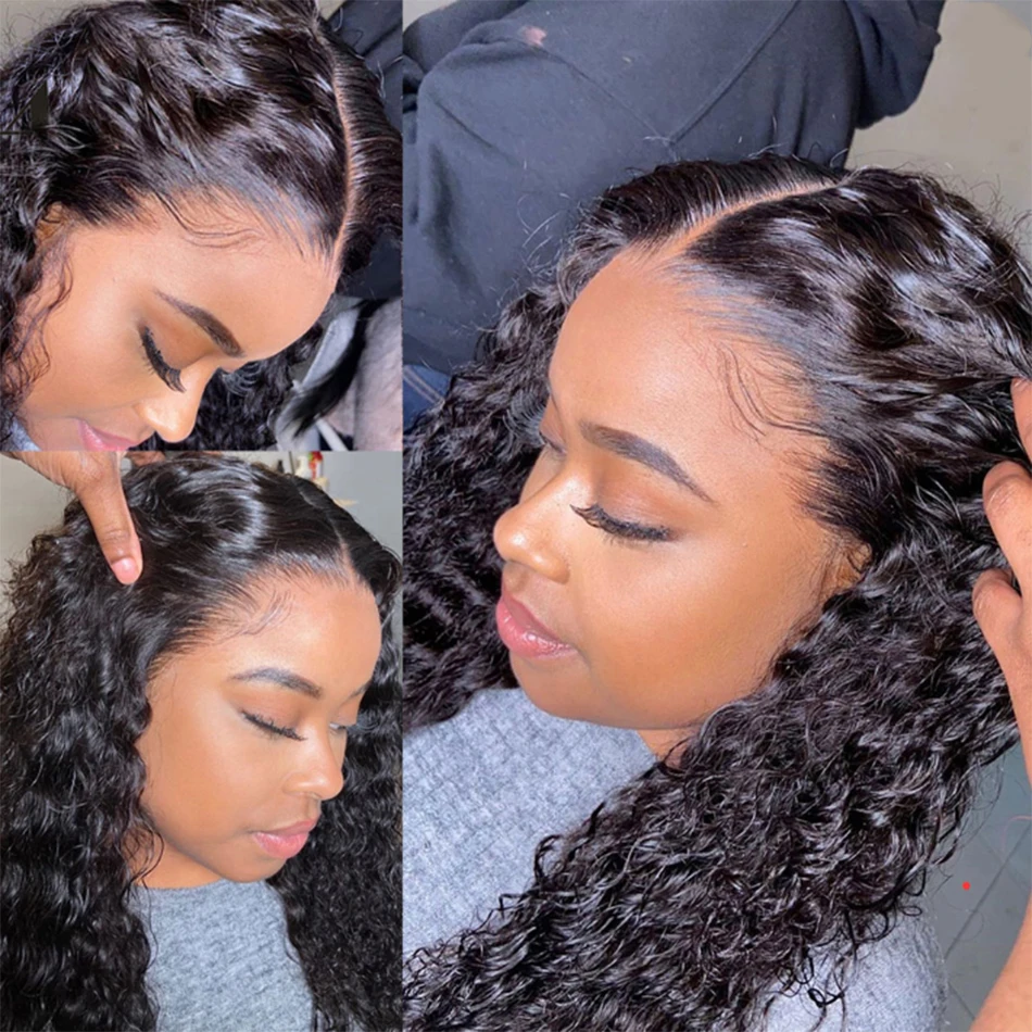 12a onda de água pacotes com frontal molhado e ondulado virgem encaracolado solto onda profunda 100% pacotes de cabelo humano com fechamento cabelo peruano