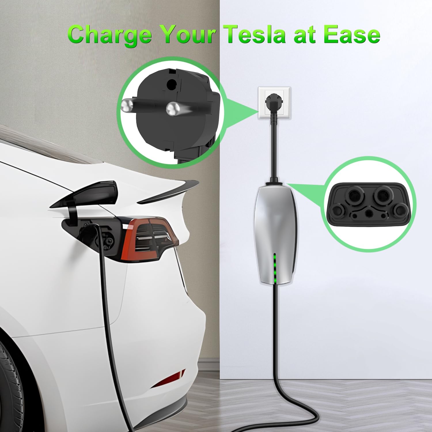 Адаптер LONLINK EU Schuko, адаптер 16 А для Tesla Gen 2 UMC, длина кабеля 30 см, совместимый с Tesla 3/S/X/Y