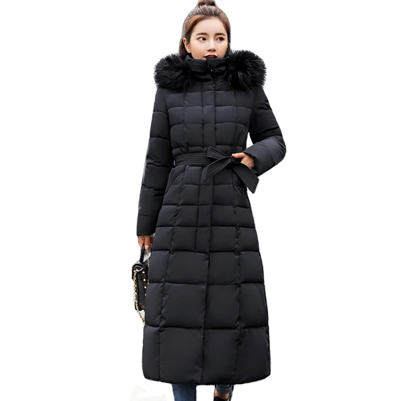 Chaqueta ajustada de invierno para mujer, abrigo grueso y cálido acolchado de algodón, abrigos largos, Parka, novedad de 2021