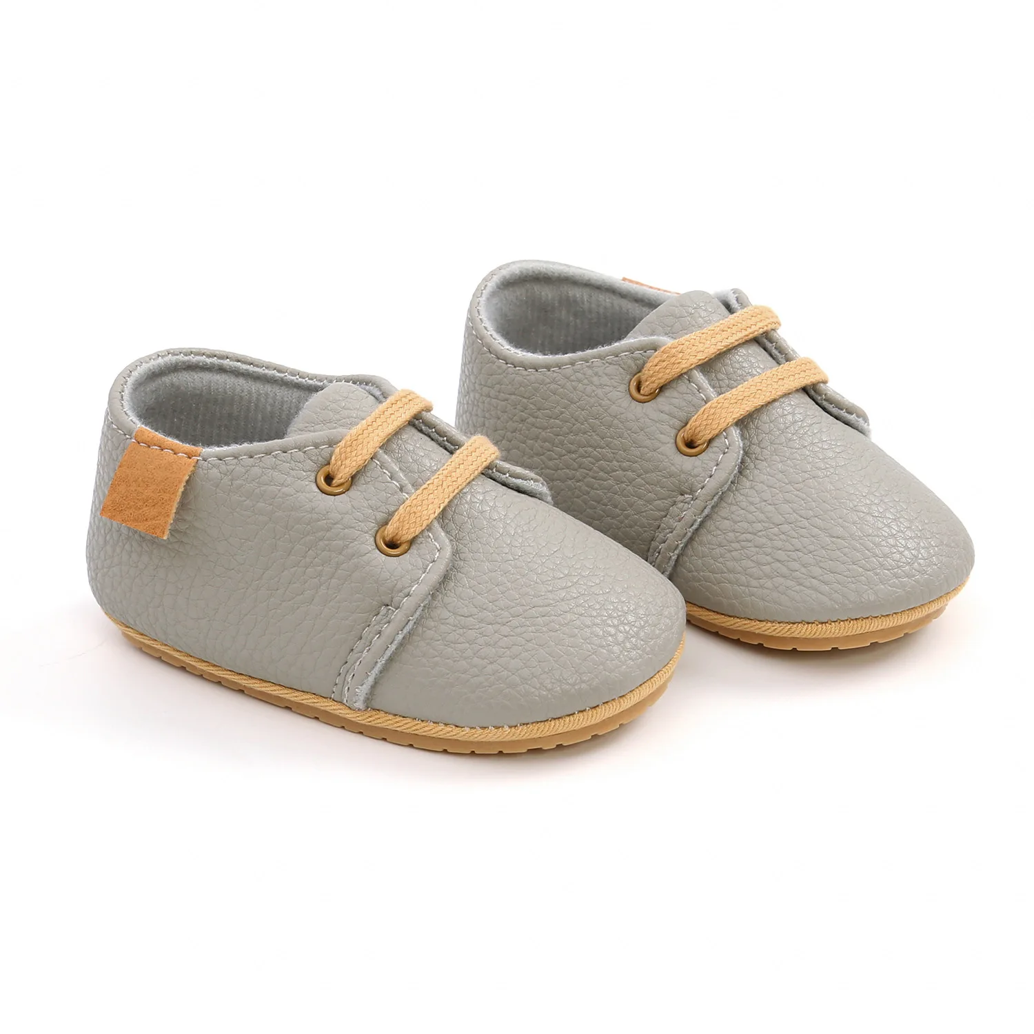 Meckior Retro-zapatos de cuero PU para bebé, mocasines antideslizantes con suela de goma para primeros pasos, Unisex, para recién nacido