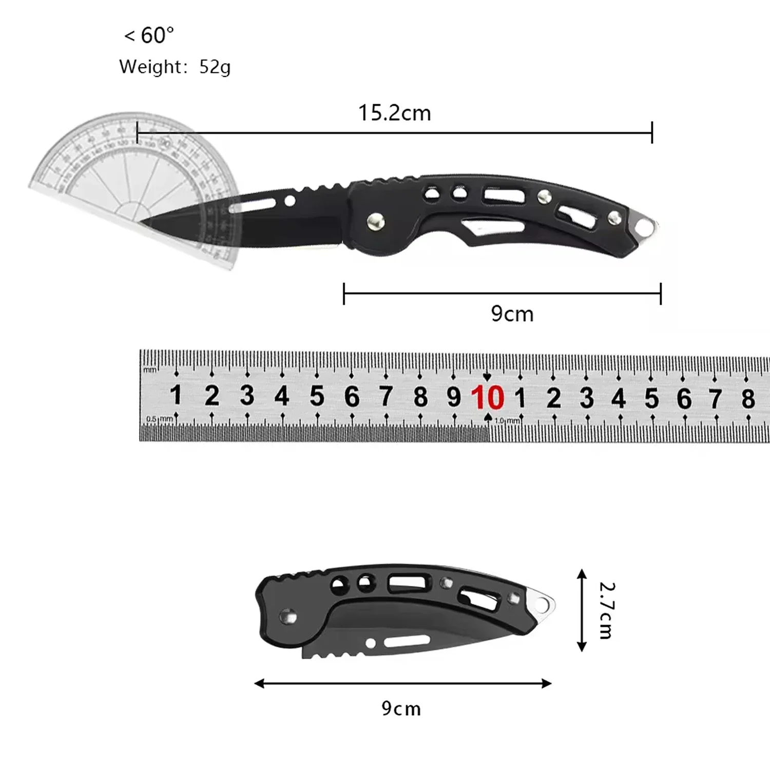 Coltello pieghevole portachiavi in acciaio inossidabile Coltello da trasporto per esterni Coltello da tasca affilato a specchio Coltello da frutta Coltello pieghevole