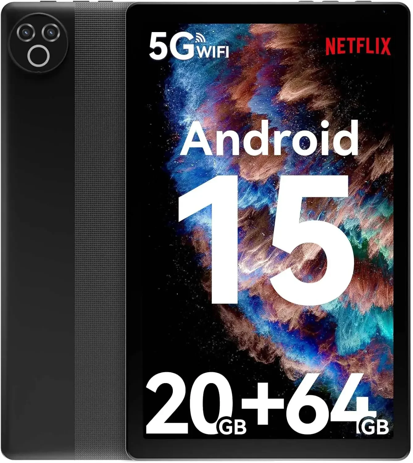 Android15 Tablet 10.4 Inch OS GMS Certified Tablets 1.8 GHz 5-Core 20GB RAM 64GB ROM 1TB Expand WiFi 6 Bluetooth 5.4 Dual Camera