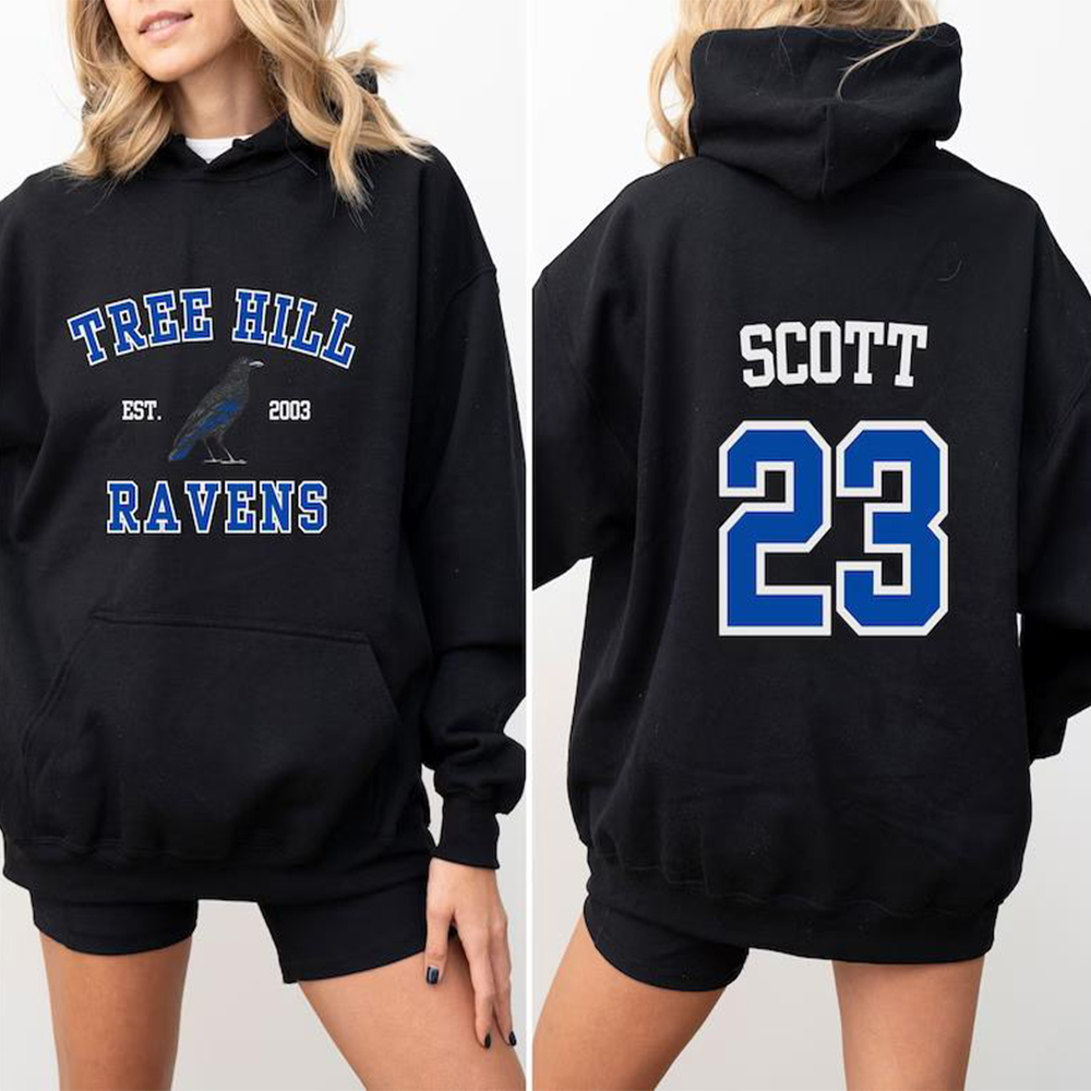 Sudadera con capucha de TREE HILL RAVENS One Tree Hill Nathan Scott 23, Sudadera con capucha de programa de televisión de Carolina del Norte, sudaderas con capucha de moda, regalos para seguidores