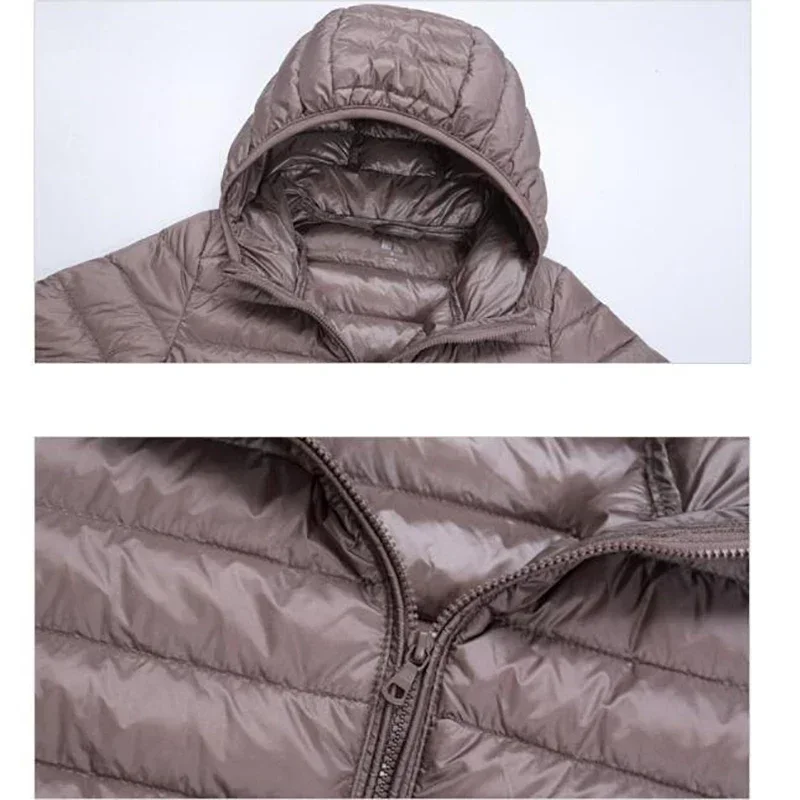 Women's White Duck Down Jacket, Ultra-light, Warm, Portable Outerwear, Plus Coat, Winter