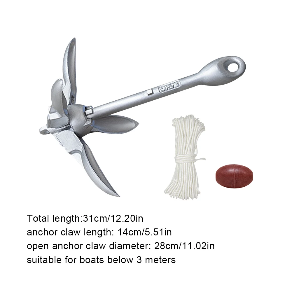 0.7KG 1.5KG Rvs Opvouwbare Waterscooter Anker Kajak Marine Kano Boot Grapnel Vlot Vissersboot Anker boot Accessoires