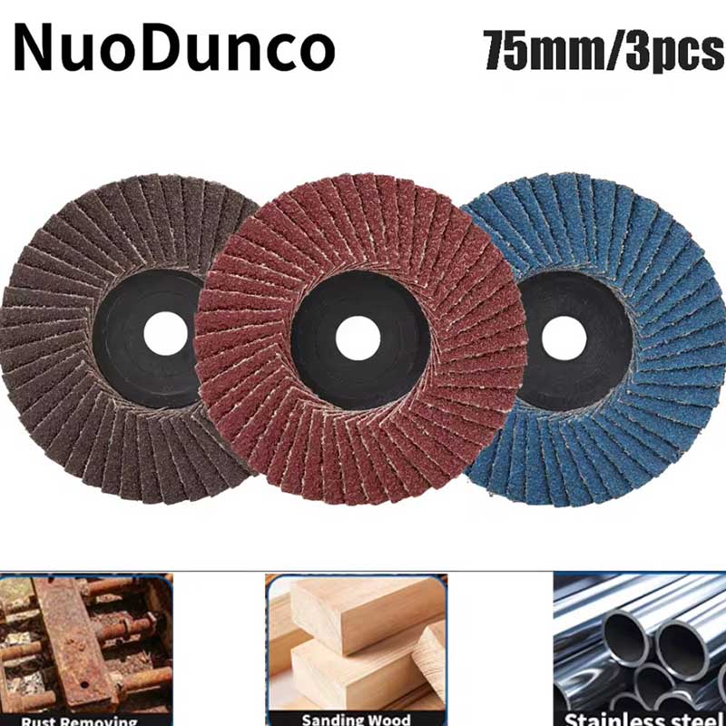 3pcs 75mm Flat Flap Discs 3 " Grinding Wheels Mini Angle Grinder Accessories Sanding Discs For Metal Wood Polishing