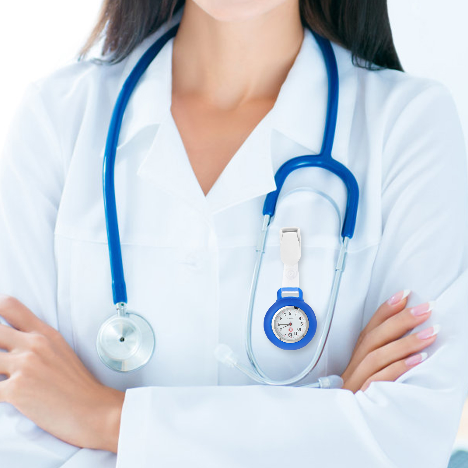 Krankenschwester Professionelle Krankenschwesteruhr Multifunktions-Clip-Uhr Tragbare Taschenuhr Clip-on-Uhr Niedliche Blätteruhr Sekunde