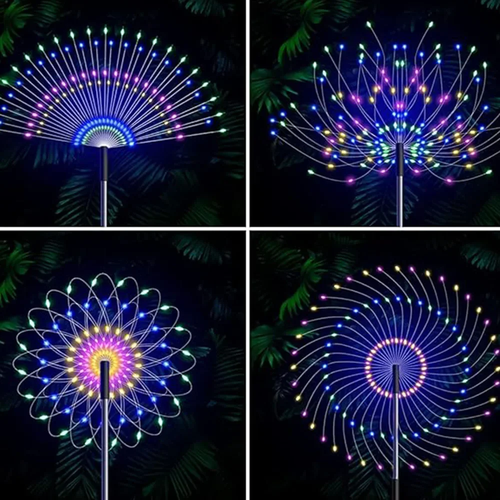 โคมไฟพลังงานแสงอาทิตย์ดอกไม้ไฟ 150 LED แฟลช Fairy String Light 8 โหมดกันน้ําสวนตกแต่งภูมิทัศน์สําหรับแสงวันหยุดกลางแจ้ง
