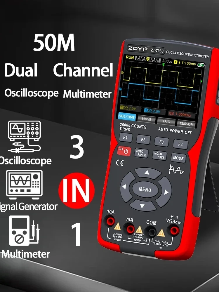 ZT703S neue farbe bildschirm handheld digitale oszilloskop multimeter auto reparatur instrument multi-funktion messung anti-brennen