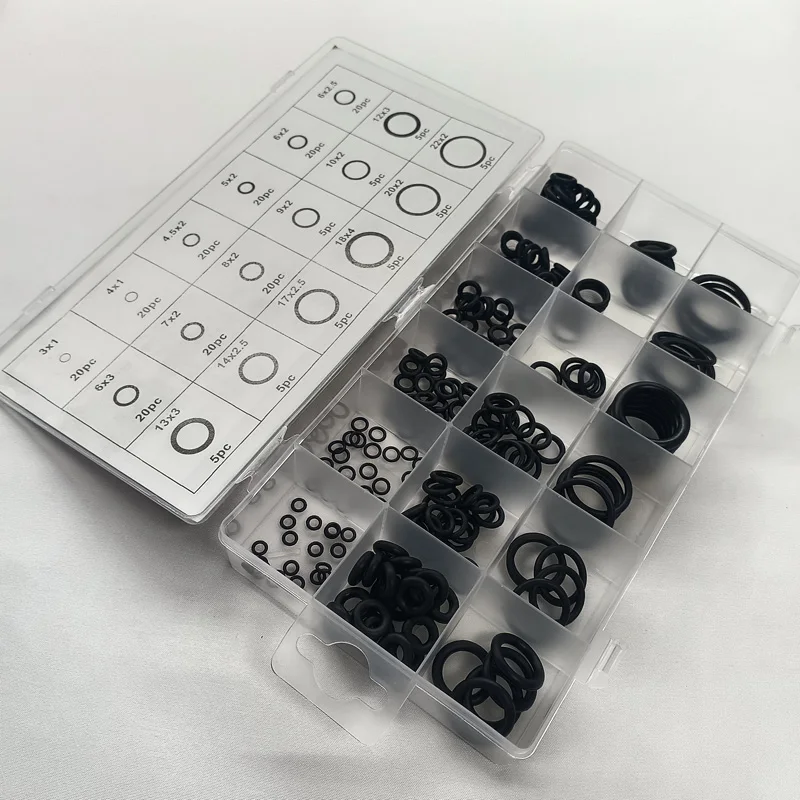 Set di guarnizioni O-ring in gomma Guarnizioni Elastici in nitrile Kit di riparazione O-ring ad alta pressione Anello elastico di tenuta O Anelli in gomma