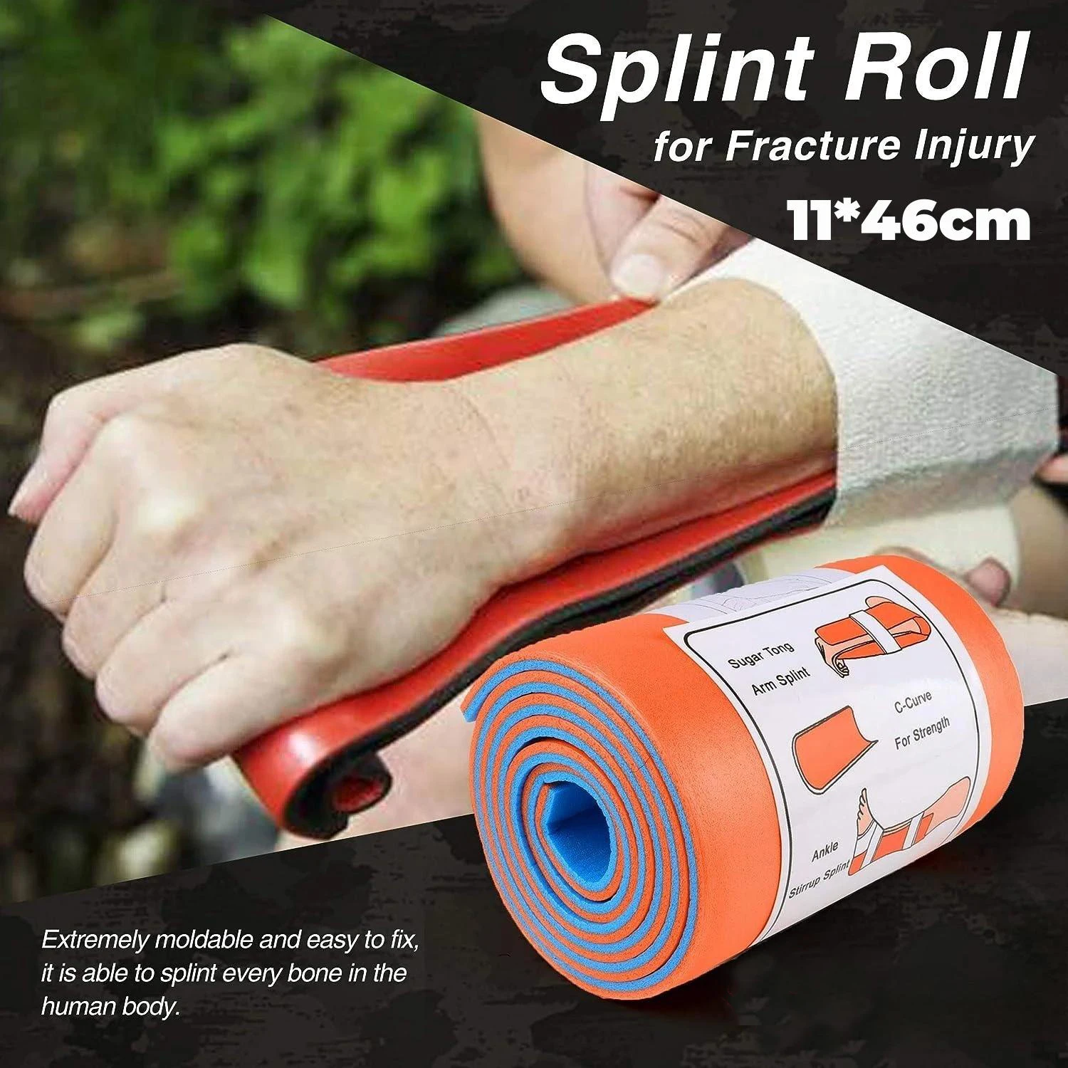 Rollo de férula de aluminio Universal de primeros auxilios, polímero de supervivencia médica para accesorio, Kit de emergencia ósea para viajes al aire libre