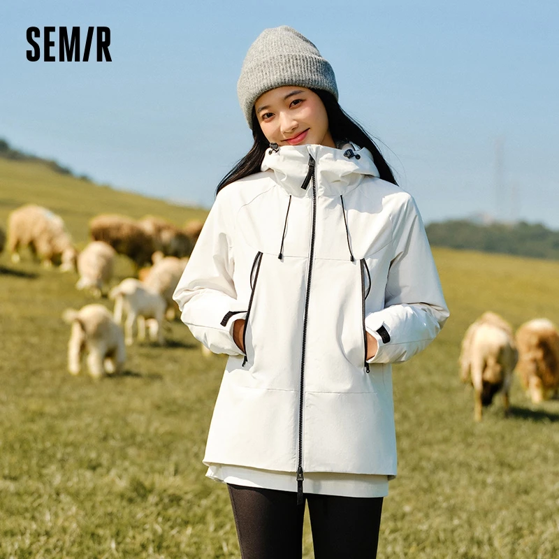 Semir Daunenjacke für Damen, wasserdicht, ölbeständig, schmutzabweisend, durchlässig, drei-in-eins, 2022, neuer Winter-Zweiteiler-Daunenmantel für Damen