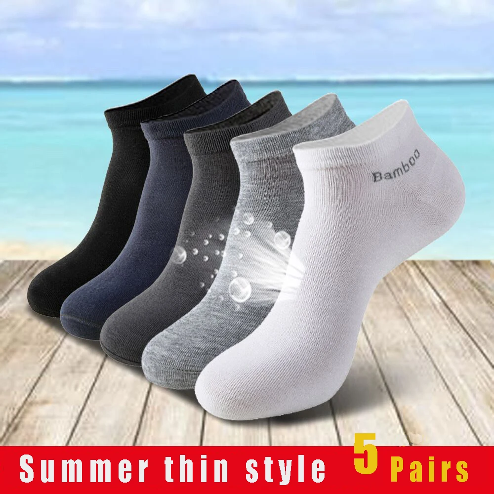 5/10/15/20 pares de calcetines tobilleros de fibra de bambú para hombres y mujeres calcetines náuticos suaves y transpirables regalos para hombres calcetines cortos de primavera y verano