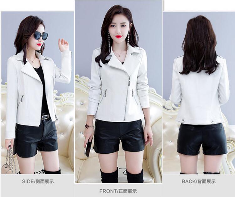 Куртка женская кожаная демисезонная с воротником-стойкой