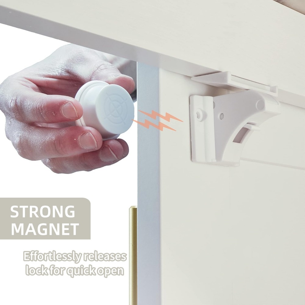 Serrure de sécurité magnétique pour bébé, porte d'armoire à tiroirs auto-adhésive, limiteur magnétique à Induction Invisible, serrure d'armoire de Protection pour bébé