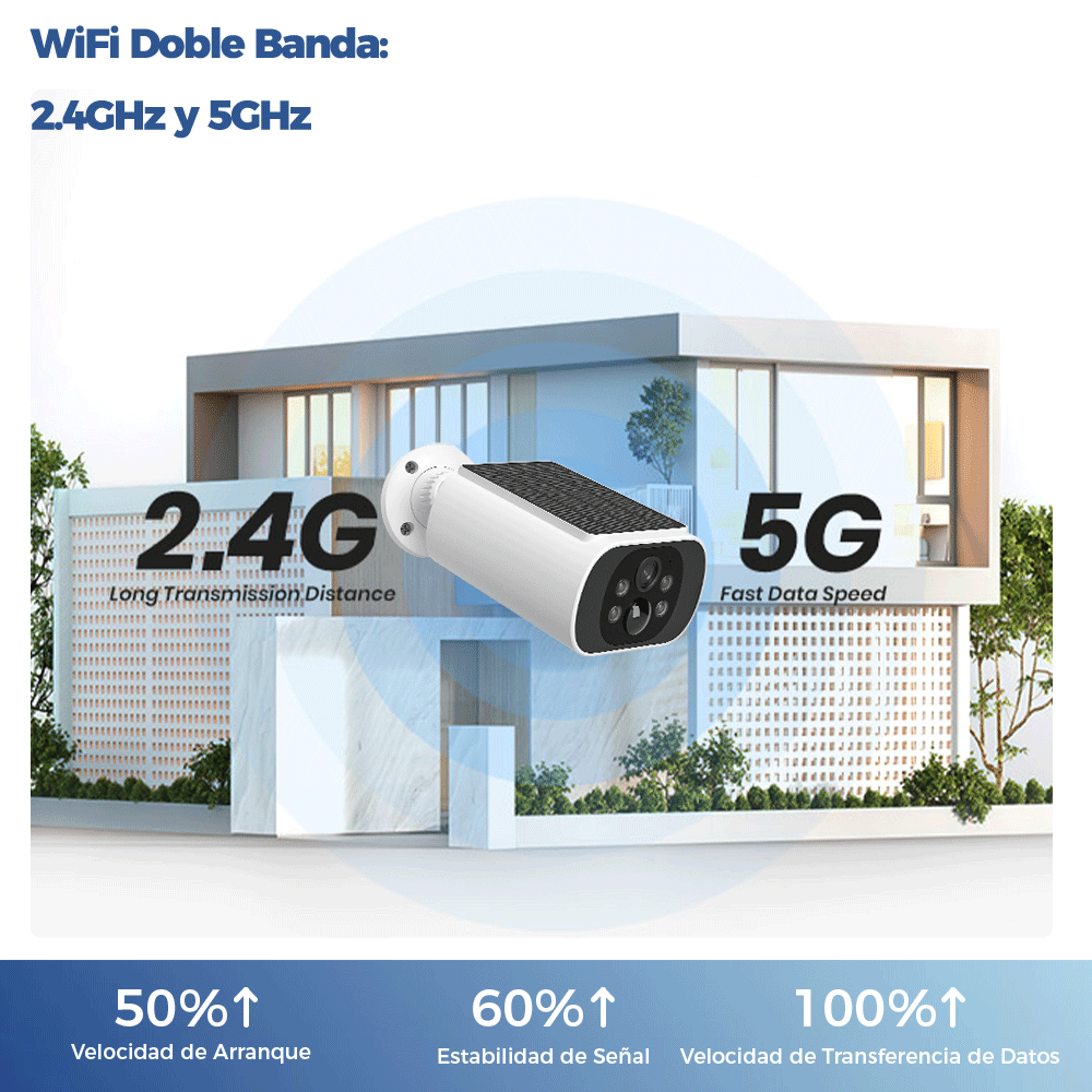 ALEVIO 2,5 K cámara Solar para exteriores cámara inalámbrica WIFI tiempo Ultra en espera PIR luz de movimiento Color visión nocturna AI detección batería Cam