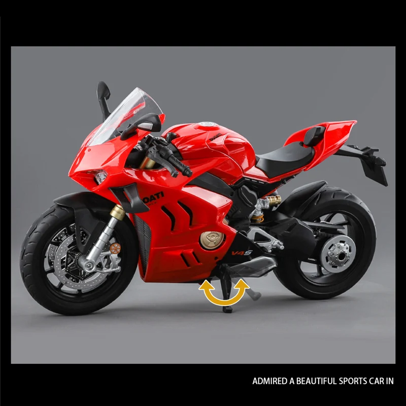 大サイズ 1/9 ドゥカティスパニガーレ V4S 合金レーシングバイクシミュレーションダイキャストメタルストリートバイクモデルライトキッドギフト