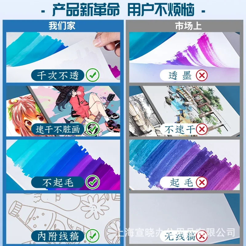 A4/A5 50 Tờ Dày Giấy Sketchbook Sinh Viên Nghệ Thuật Tranh Bút Đánh Dấu Cuộn Dây Này Đồ Dùng Học Tập