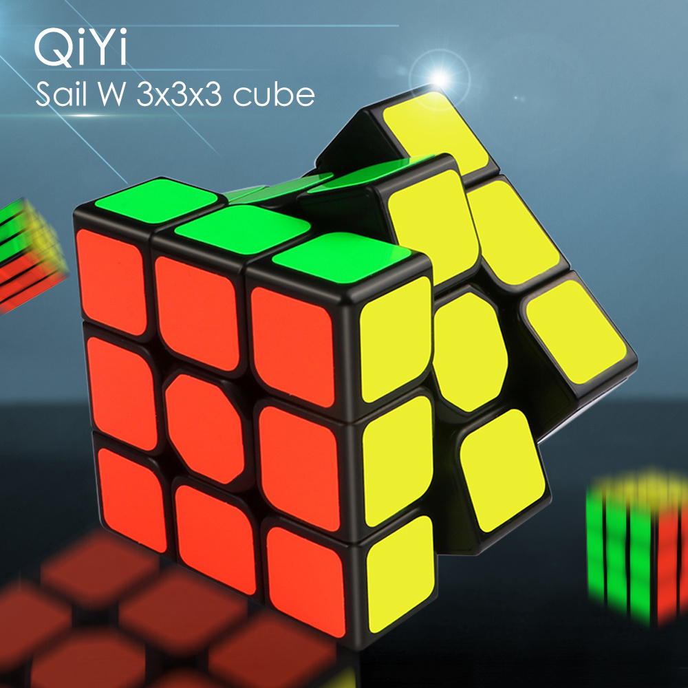 QiYi Sailing W 3x3x3 Speed Magic Cubes Infinity Cube Черный Профессиональный 3x3 Cube Puzzle Развивающие игрушки для детей Подарок 3x3
