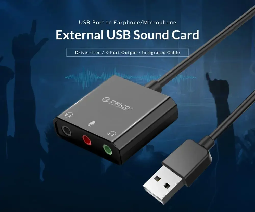 SC2 Externe USB-Soundkarte, Audio-Buchse, 3,5-mm-Kabeladapter, Lautstärkeregelung, treiberfreies Stereomikrofon, Lautsprecher, Headset