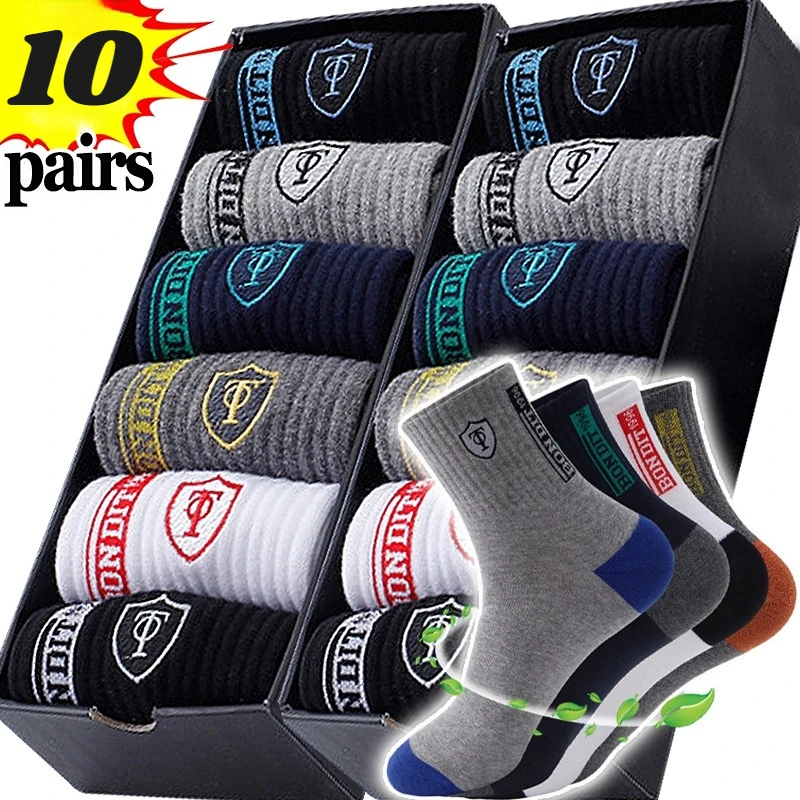 10 pares de calcetines transpirables de baloncesto para hombre para primavera y otoño medias deportivas desodorantes con absorción de sudor