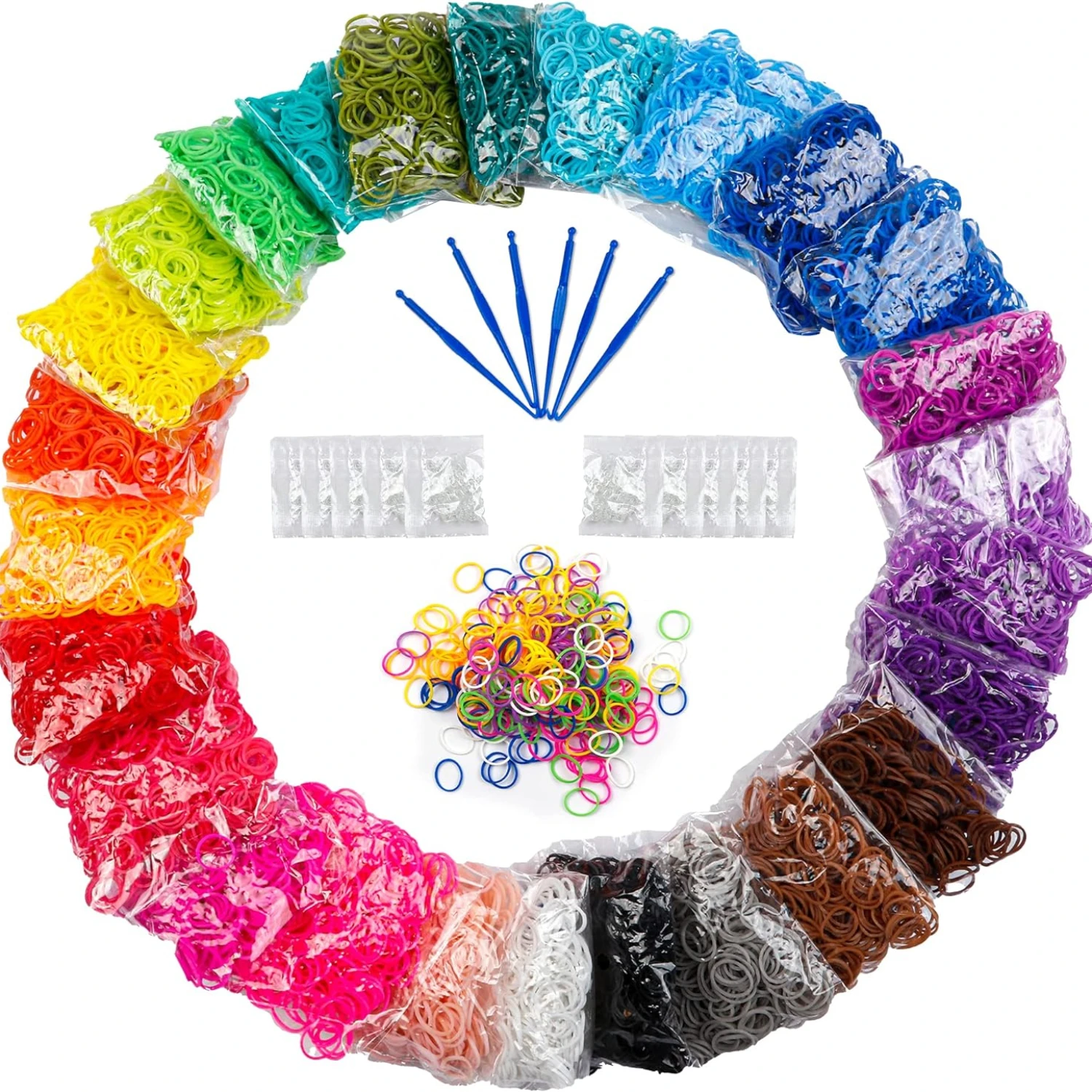 Loom Gummibänder Nachfüllset Premium-Armbandherstellungsset für Kinder Weben DIY Bastelspielzeug Weihnachtsgeschenk Kinderspielzeug