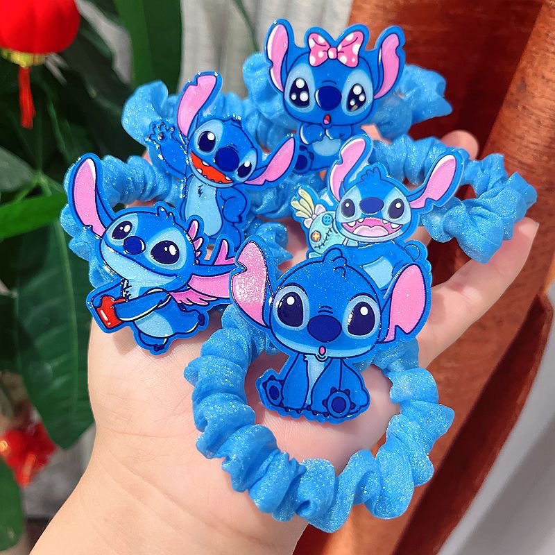 Disney Lilo e Ponto Corda de Cabelo para Mulheres, Grampo Acrílico Kawaii, Elástico, Acessórios de Cabelo, Menina Presentes