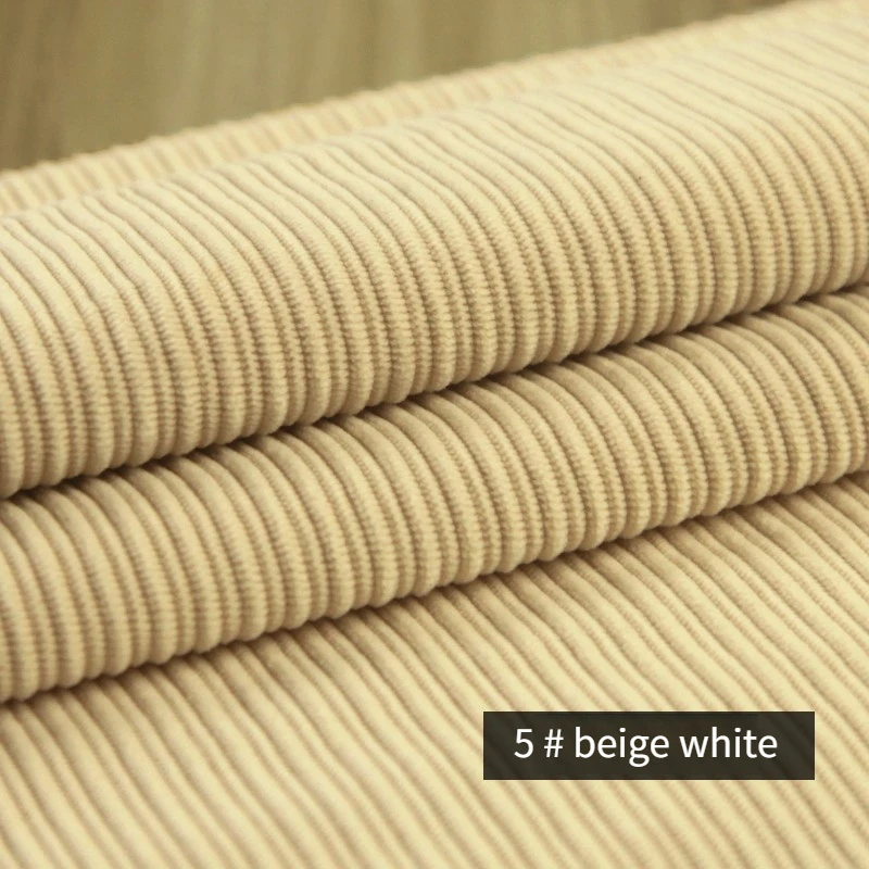 Kain Korduroi Tebal Per Meter untuk Celana Mantel Bantal Tas Penutup Sofa Jahit Diy Lembut Dapat Dipakai Kain Musim Dingin Hangat Polos Khaki Merah Muda